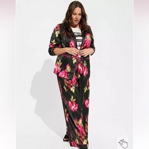 Torrid Black Blazer with Pink and Gold Accents